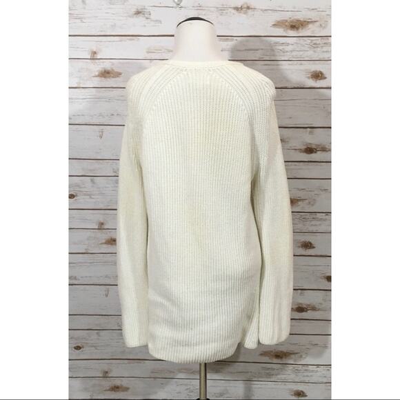 Lou & Grey Chunky Knit V Neck Sweater - Cream - Medium - Picture 3 of 11